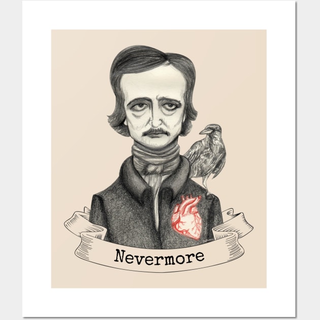 Edgar Allan Poe - Nevermore Wall Art by Pendientera